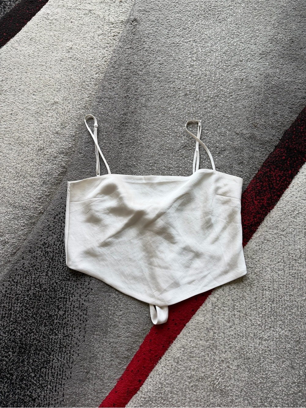 Sunday Best Aritzia Ivory Satin Crop Tank